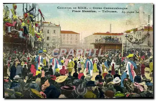 Cartes postales Nice Corso Carnavalesque Place Massena Tribunes