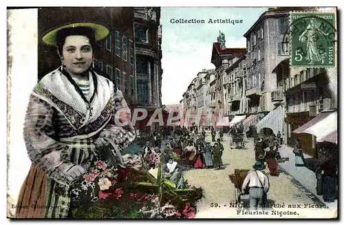 Cartes postales Nice Marche aux fleurs Fleuriste nicoise