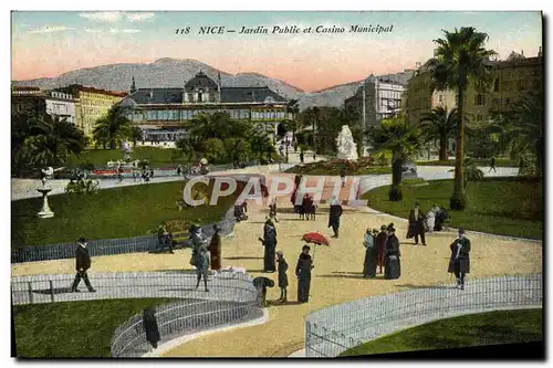 Cartes postales Nice Jardin Public et Casino Municipal