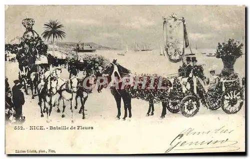 Cartes postales Nice Bataille de Fleurs Char Chevaux