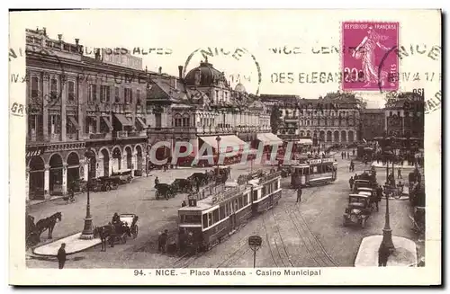 Cartes postales Nice Place Massena Casino Municipal Tramway