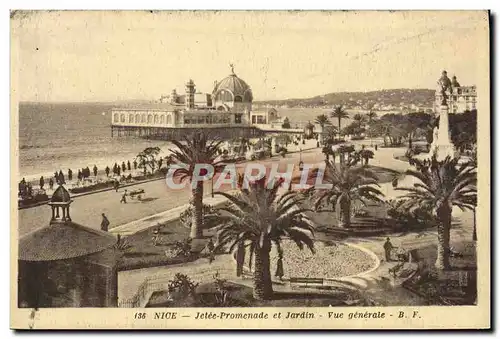 Cartes postales Nice Jetee Promenade et Jardin Vue generale