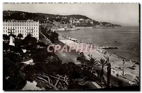 Cartes postales moderne Nice La Plage du Quai des Etats Unis et le Mont Boron