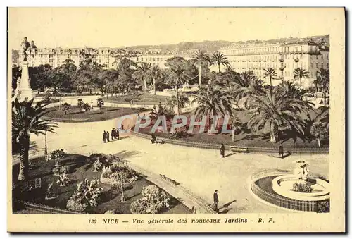 Cartes postales Nice Vue generale des nouveaux Jardins