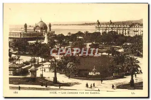 Cartes postales Nice Les Jardins vus du Casino