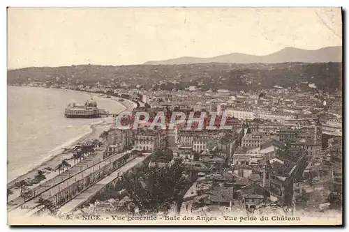 Cartes postales Nice Vue generale Baie des Anges Vue prise du Chateau