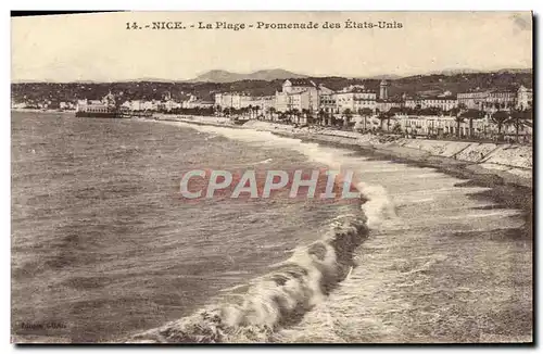 Cartes postales Nice La Plage Promenade des Etats Unis