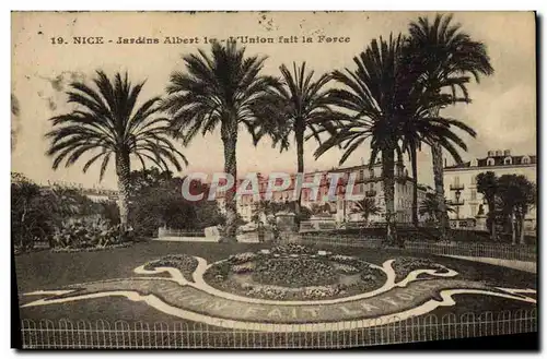 Ansichtskarte AK Nice Jardins Albert 1er et L&#39Union fait la Force