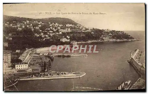 Cartes postales Nice Les Quais du Port et la Pointe du Mont Boron