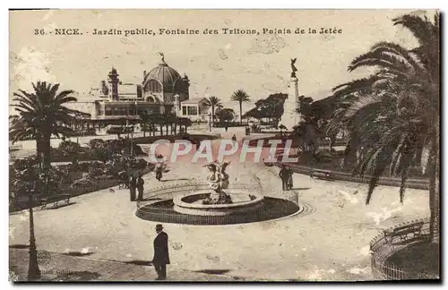 Ansichtskarte AK Nice Jardins Public Fontaine des Tritons Palais de la Jetee