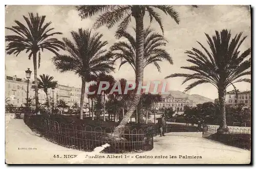 Cartes postales Nice Jardins Albert l er Casino entre les Palmiers