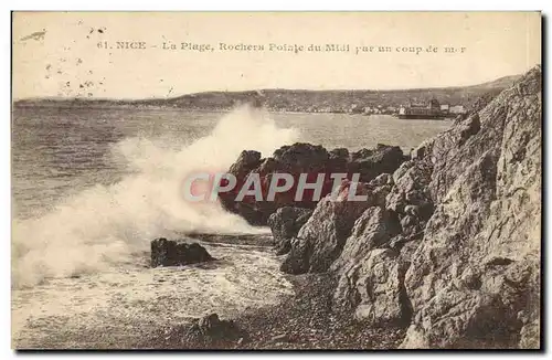 Ansichtskarte AK Nice La Plage Rocher Pointe du Midi par un coup de Mer