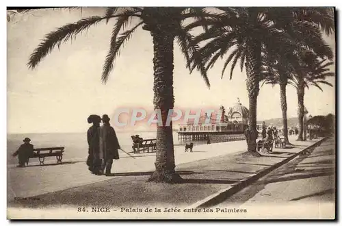 Cartes postales Nice Palais de la Jetee entre les Palmiers