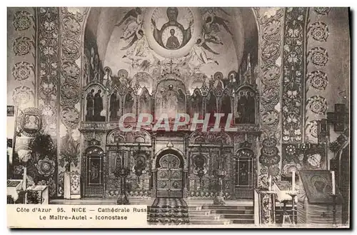 Ansichtskarte AK Nice Cathedrale Russe Le Maitre Autel lconostase Russie Russia