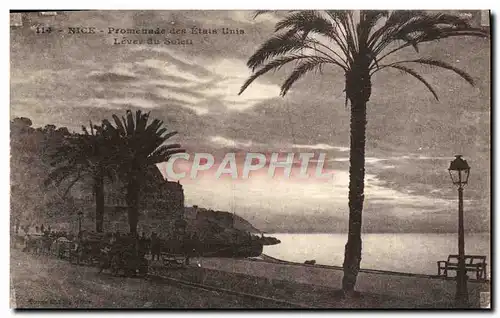 Cartes postales Nice Promenade des Etais Unis lever du soleil