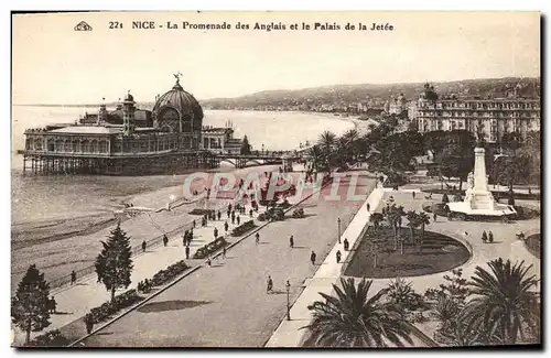 Cartes postales Nice La Promenade des Anglais et le Palais de la Jetee