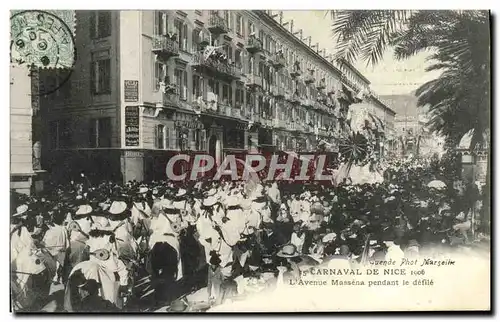 Cartes postales Carnaval de Nice 1906 l&#39avenue Massena pendant le defile