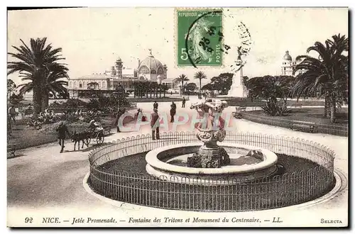 Cartes postales Nice Jetee Promenade Fontaine des Tritons et Monument du Centenaire