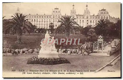 Cartes postales Nice Monument eleve a la Memoire de S M la Reine Victorie