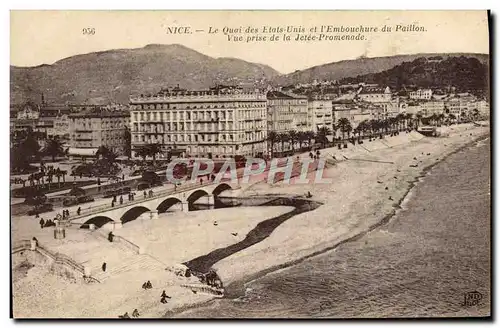 Ansichtskarte AK Nice Le Qaui des Etats Unis et L&#39Embouchure du Paillon Vue prise de la jetee promenade