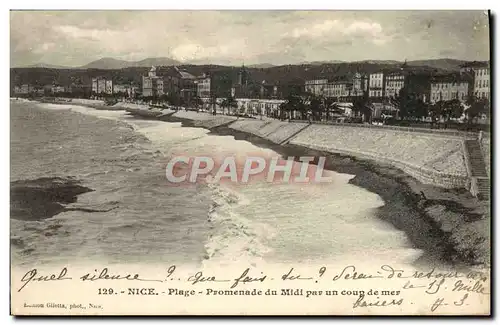 Ansichtskarte AK Nice Plage Promenade du Midi par coup de mer