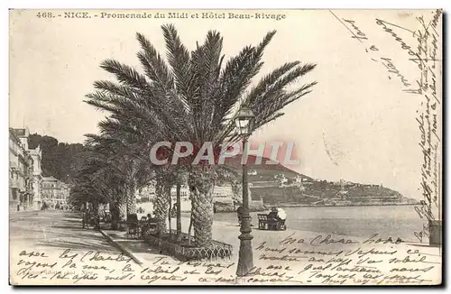 Cartes postales Nice Promenade du Midi et Hotel Beau Rivage