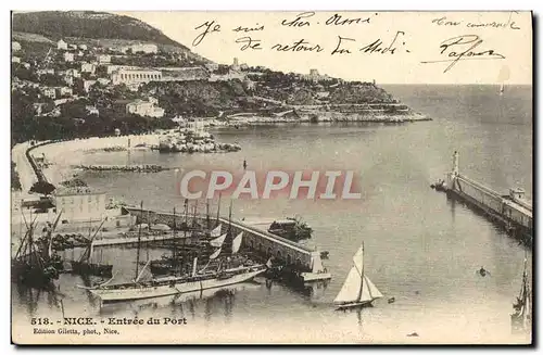 Cartes postales Nice Entree du Port Bateaux