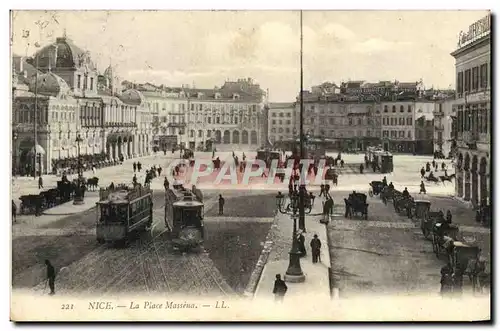 Ansichtskarte AK Nice La Place Massena Tramway