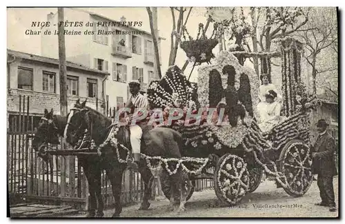 Cartes postales Nice Fetes du Printemps Char de la reine des Blanchisseuses TOP Chevaux Cheval