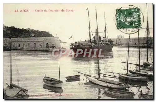 Cartes postales Nice Sortie du Courrrier de Corse Bateau Corsica