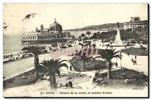 Cartes postales Nice Palais de la Jetee et Jardin Public