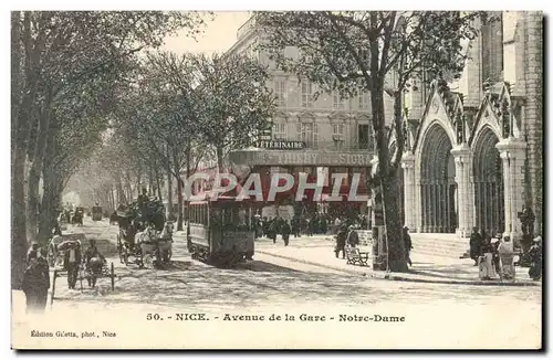 Cartes postales Nice Avenue de la Gare Notre Dame Tramway