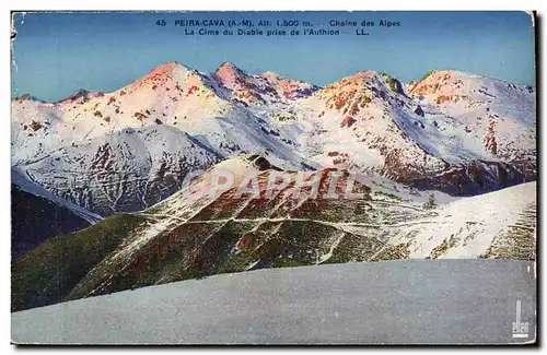 Cartes postales Peira Cava Chaine des Alpes La cime du diable prise de l'Authion