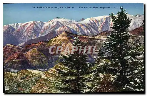 Cartes postales Peira Cava Vue sur les Alpes neigeuses