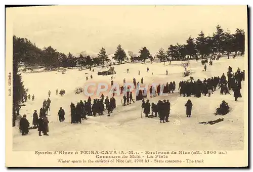 Ansichtskarte AK Sports d&#39Hiver a Peira Cava Environs de Nice Concours de skis La piste