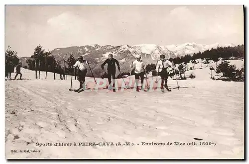 Ansichtskarte AK Sports d&#39Hiver a Peira Cava Environs de Nice Skis