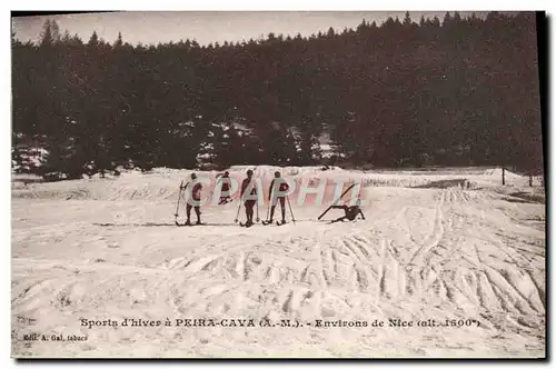 Ansichtskarte AK Sports d&#39Hiver a Peira Cava Environs de Nice Skis