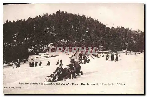 Ansichtskarte AK Sports d&#39Hiver a Peira Cava Environs de Nice Skis Sports d&#39hiver Luge