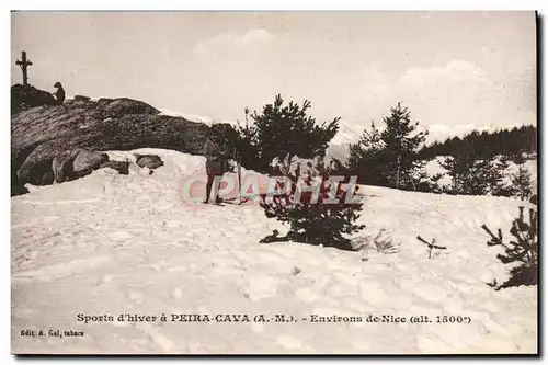 Cartes postales Sports d&#39Hiver a Peira Cava Environs de Nice Skis Sports d&#39hiver