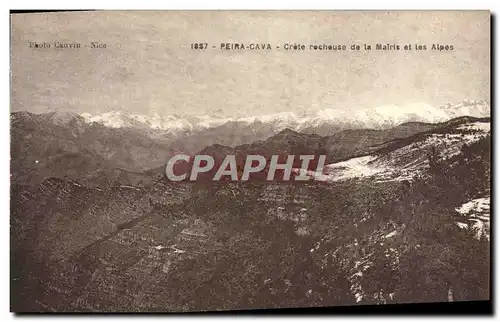 Cartes postales Peira Cava Crete rocheuse de la Mairis et les Alpes