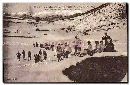 Ansichtskarte AK Sports d&#39Hiver a Peira Cava Environs de nice Ski Sports d&#39hiver Luge