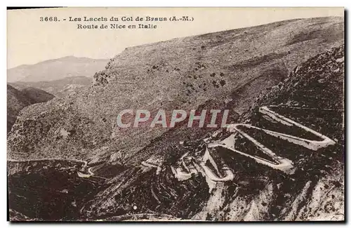 Cartes postales Les Lacets du Col de Braus Route de Nice en Italie