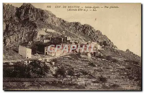 Cartes postales Environs de Menton Sainte Agnes Vue Generale