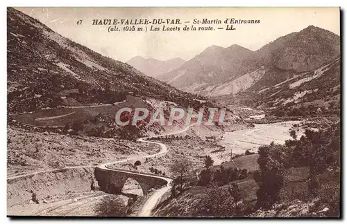 Cartes postales Haute vallee du Var St martin d&#39Entraunes Les lacets de la route