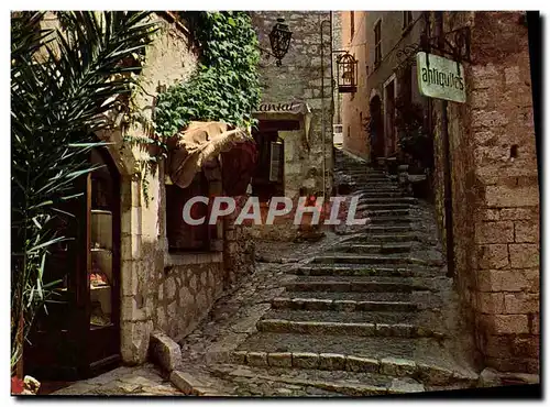 Moderne Karte Saint Paul Cote D&#39Azur French Riviera Vieille rue pittoresque Antiquites