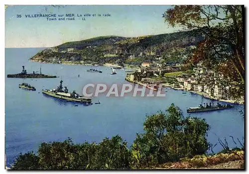 Ansichtskarte AK Villefranche sur Mer La Ville et la rade Bateaux