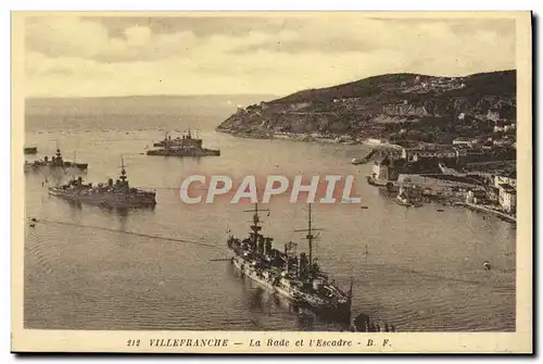 Cartes postales Villefranche La Rade et l&#39Escadre Bateaux