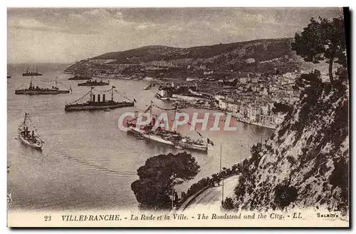 Ansichtskarte AK Villefranche La Rade et la Ville Bateaux