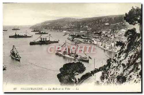 Ansichtskarte AK Villefranche La Rade et la Ville Bateaux