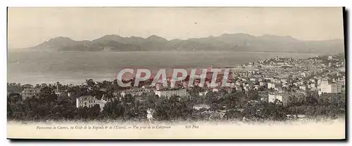 Cartes postales CARTE PANORAMIQUE Panorama de Cannes du Golfe de la Napoule et de l&#39Esterel Vue prise de la C